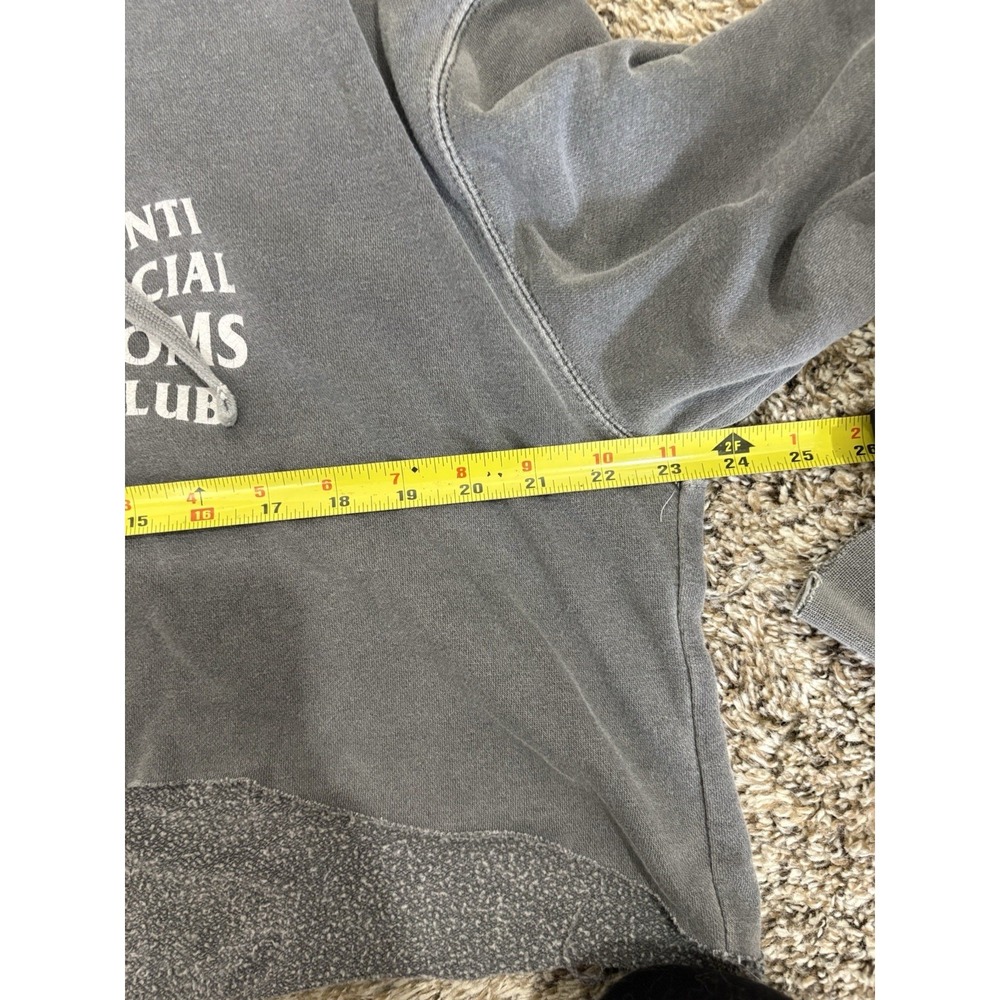 Anti Social Moms Club Grey Hoodie Womens Size Medium Oversized Cropped Grunge - Picture 10 of 10